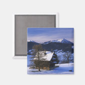 Bauernhaus und Berg Rigi und Pilatus, Magnet (Vorderseite/Rückseite)
