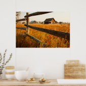 Bauernhaus und Eisenbahnzaun in Grand Teton Poster (Küche)