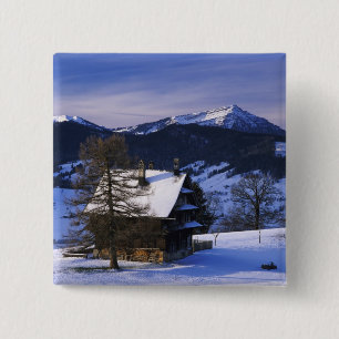 Bauernhaus und Mount Rigi und Pilatus, Button