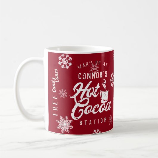 Bauernhaus Weihnachten Custom Familie Hot Cocoa Kaffeetasse (Links)