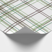 Bauernhaus Weihnachten Grün und Rot Kariert Geschenkpapier (Ecke)