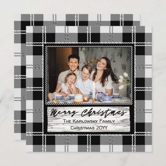 Bauernhaus Weihnachten Kariert, Ein Foto (Vorne/Hinten)