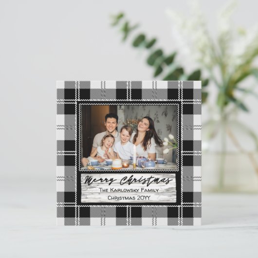 Bauernhaus Weihnachten Kariert, Ein Foto (Stehend Vorderseite)