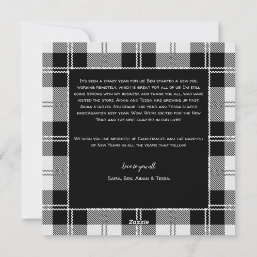 Bauernhaus Weihnachten Kariert, Ein Foto (Rückseite)