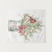 Bauernhaus Weihnachtsbaum mit Kardinal Wandteppich (Vorderseite (Horizontal))