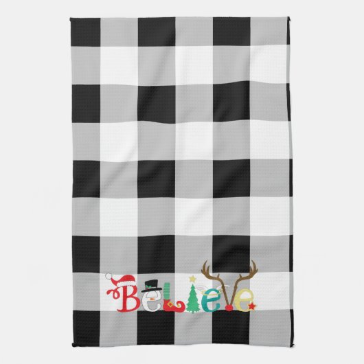 Bauernhaus Weihnachtsdekoration mit Glaube Geschirrtuch (Vertikal)