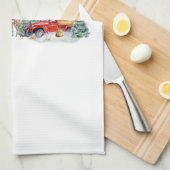 Bauernhaus Weihnachtsstall und LKW-Schneeszene Geschirrtuch (Viertel Falte)