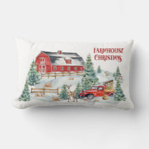 Bauernhaus Weihnachtsstall und LKW-Schneeszene