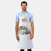 Bauernhaus Weihnachtsstall und LKW-Schneeszene Schürze (Getragen)