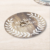 Bauernhaus-weiße Lorbeer Braut u. Runder Pappuntersetzer (Angewinkelt)