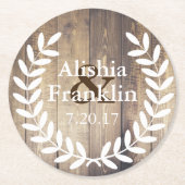 Bauernhaus-weiße Lorbeer Braut u. Runder Pappuntersetzer (Vorderseite)