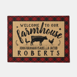 Bauernhaus Welcome Red Buffalo Karo Karierte Kuh Fußmatte