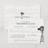 Bauernhaus Windmühle Barn Wedding Antwort Einladung (Vorne/Hinten)