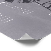 Bauernhaus Windmühle Betondecke Hochzeitssitzkarte Poster (Ecke)