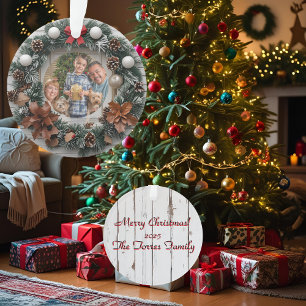 Bauernhaus Wreath Anpassbare Weihnachtszeit Ornament