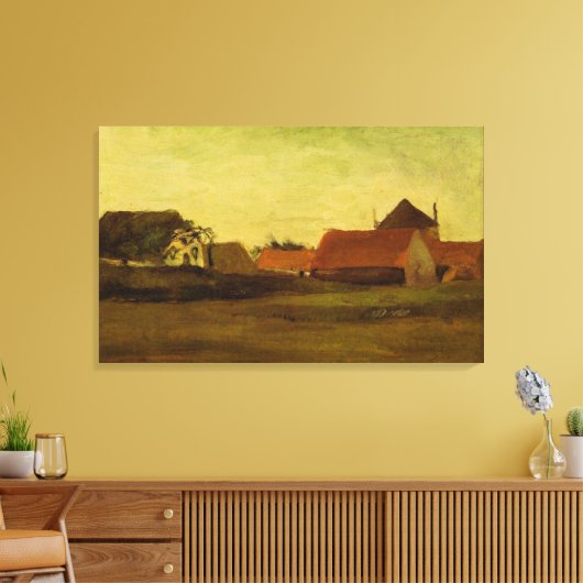 Bauernhäuser in Loosduinen bei Den Haag bei Twilig Leinwanddruck (Insitu (Wohnzimmer))