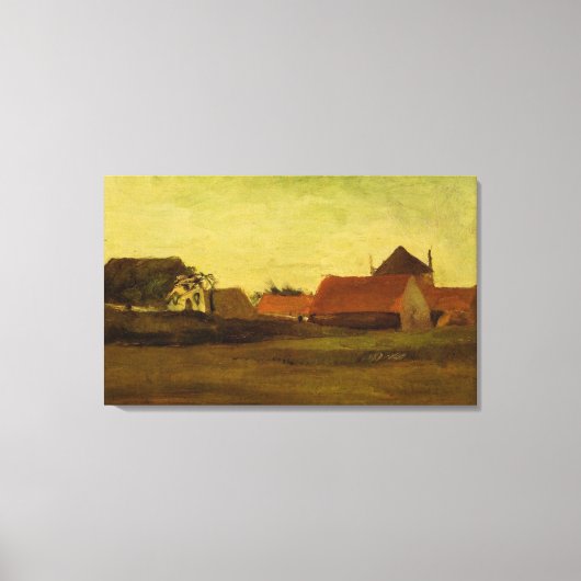 Bauernhäuser in Loosduinen bei Den Haag bei Twilig Leinwanddruck (Vorderseite)