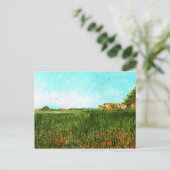 Bauernhäuser in Weizenfeld, Vincent van Gogh Postkarte (Stehend Vorderseite)
