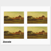 Bauernhäuser Loosduinen Haag von Vincent van Gogh Rechteckiger Aufkleber (Blatt)