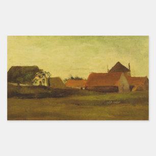 Bauernhäuser Loosduinen Haag von Vincent van Gogh Rechteckiger Aufkleber