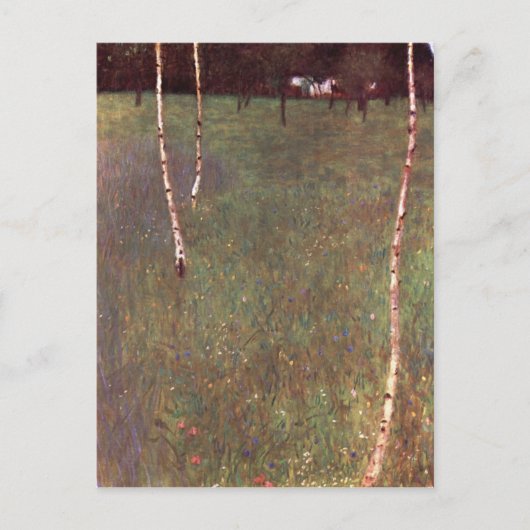 Bauernhäuser mit Birkenbäumen Postkarte (Vorderseite)