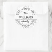 Bauernhausstil Familienname Monogram Wedding Runder Aufkleber (Tasche)