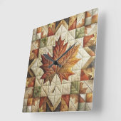 Bauernhausstil Herbstfallleaf Quadratische Wanduhr (Winkel)