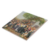 Bauernhochzeit in Niederösterreich (Öl auf Leinwan Fliese (Seite)