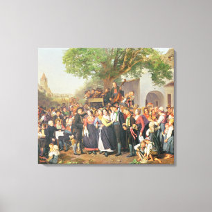 Bauernhochzeit in Niederösterreich (Öl auf Leinwan Leinwanddruck