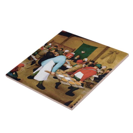 Bauernhochzeit, Pieter Bruegel Fliese (Seite)