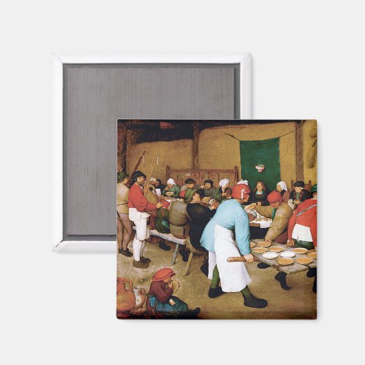 Bauernhochzeit, Pieter Bruegel Magnet (Vorderseite/Rückseite)