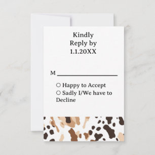 Bauernhochzeit Rindlederdruck RSVP Karte