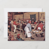 Bauernhochzeit von Bruegel D. Ä. Pieter Einladung (Vorderseite)
