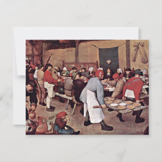 Bauernhochzeit von Bruegel D. Ä. Pieter Einladung (Vorderseite)