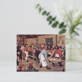 Bauernhochzeit von Bruegel D. Ä. Pieter Postkarte (Stehend Vorderseite)