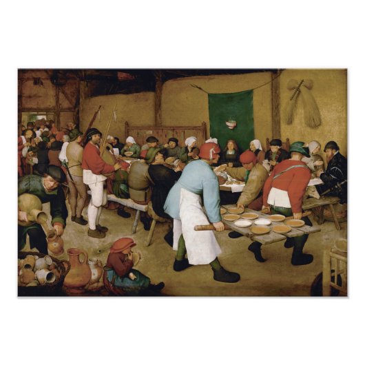 Bauernhochzeit von Pieter Bruegel, der Ältere Fotodruck (Vorne)