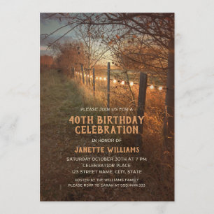 Bauernhof 40. Geburtstag Einladung Rustikaler Land