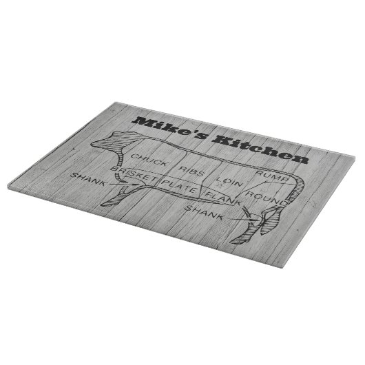 Bauernhof Altes Holz Teile Rindfleisch Schneidebre Schneidebrett (Ecke)