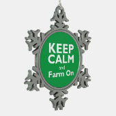 Bauernhof an schneeflocken Zinn-Ornament (Links)