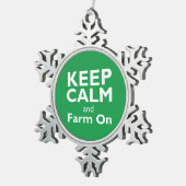 Bauernhof an schneeflocken Zinn-Ornament (Rechts)