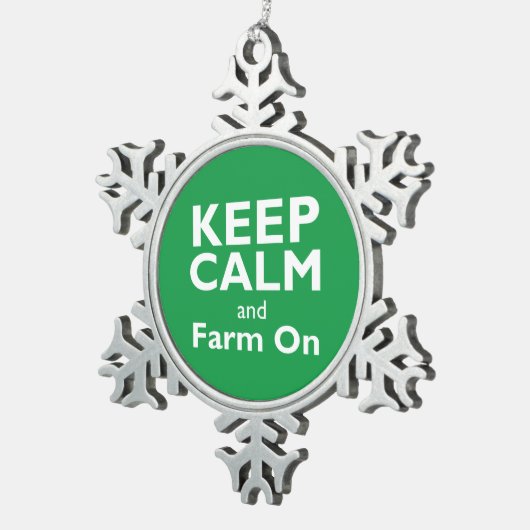 Bauernhof an schneeflocken Zinn-Ornament (Rechts)