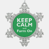 Bauernhof an schneeflocken Zinn-Ornament (Vorderseite)