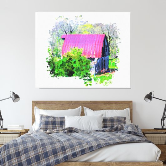 *~* Bauernhof AR19 Rustikaler alter Stall Leinwanddruck (Insitu (Schlafzimmer))