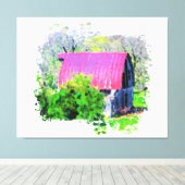 *~* Bauernhof AR19 Rustikaler alter Stall Leinwanddruck (Insitu (Holzboden))