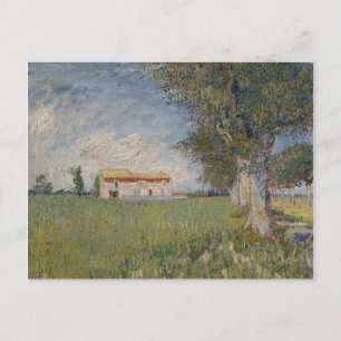 Bauernhof auf dem Weizenfeld Postcard Postkarte