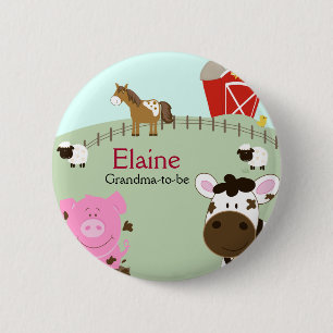 Bauernhof-Babys NAME TAG personalisierter Knopf Button