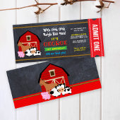 Bauernhof Barnyard Eintrittskarte Ticket Pass Gebu Einladung