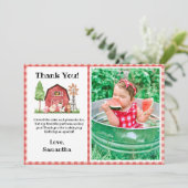 Bauernhof/ Barnyard Geburtstag Danke, dass Sie Kar Dankeskarte (Stehend Vorderseite)