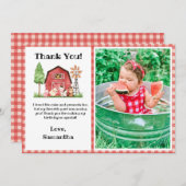 Bauernhof/ Barnyard Geburtstag Danke, dass Sie Kar Dankeskarte (Vorne/Hinten)