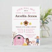 Bauernhof, Barnyard Tiere, Kinder-Geburtstagsparty Einladung (Stehend Vorderseite)